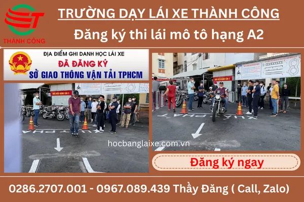 thi bằng lái mô tô a2 tại tphcm