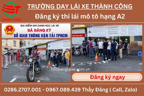 thi bằng lái xe mô tô a2 ở tphcm