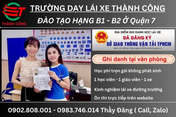 học viên đã lấy bằng lái tại quận 7