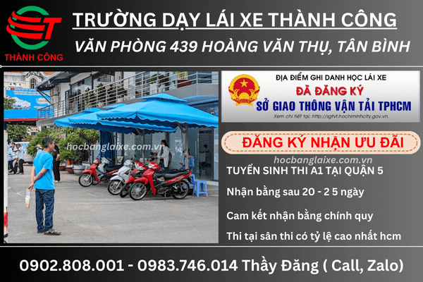 thi bằng lái xe máy a1 tại quận 5