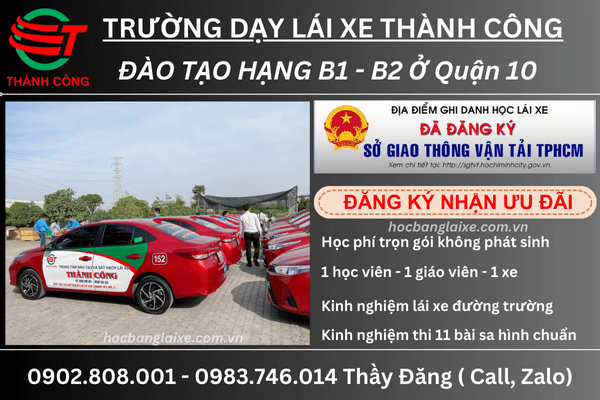 học lái xe ô tô b1 b2 quận 10