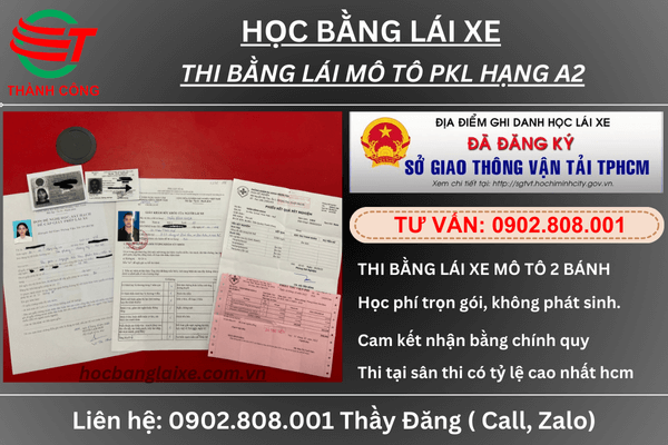 hồ sơ thi bằng lái a2 tân phú