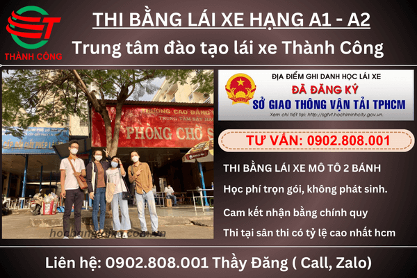 Thi bằng lái mô tô A2 tại Phú Nhuận