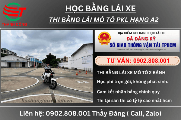 Thi bằng lái mô tô A2 tại Tân Phú