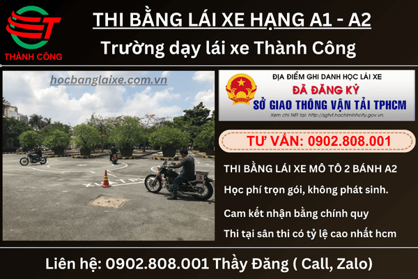 Thi bằng lái mô tô A2 tại Bình Thạnh