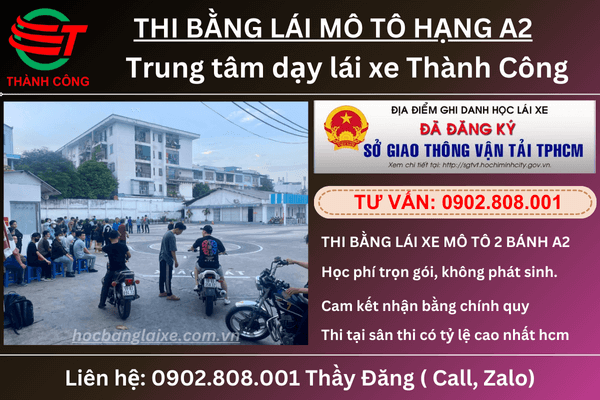 thi giấy phép lái xe hạng a2 gò vấp